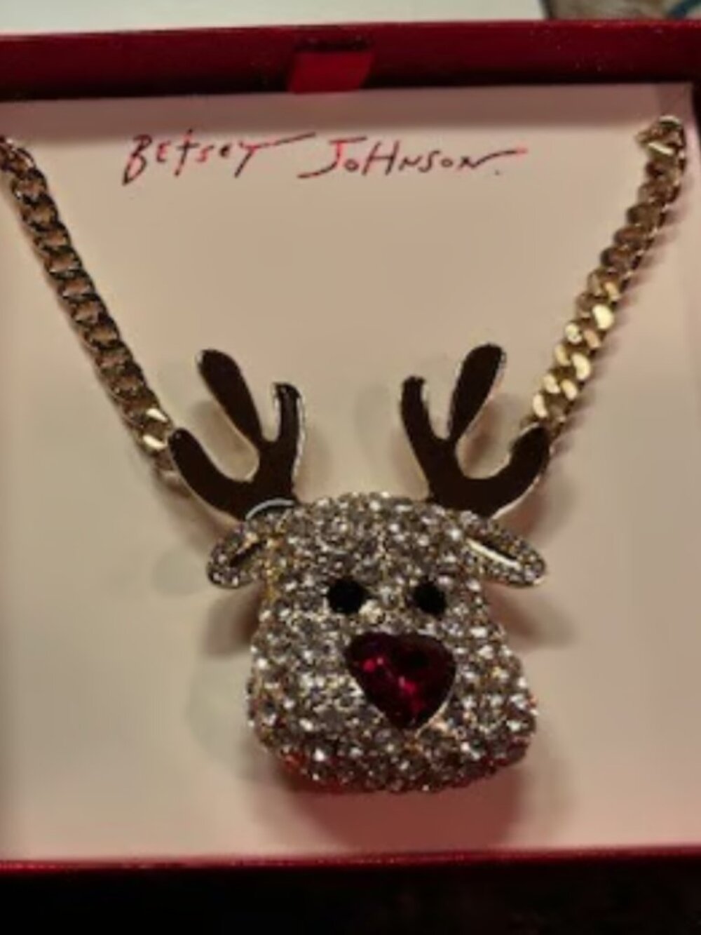 Betsey Johnson Reindeer Pendant necklace